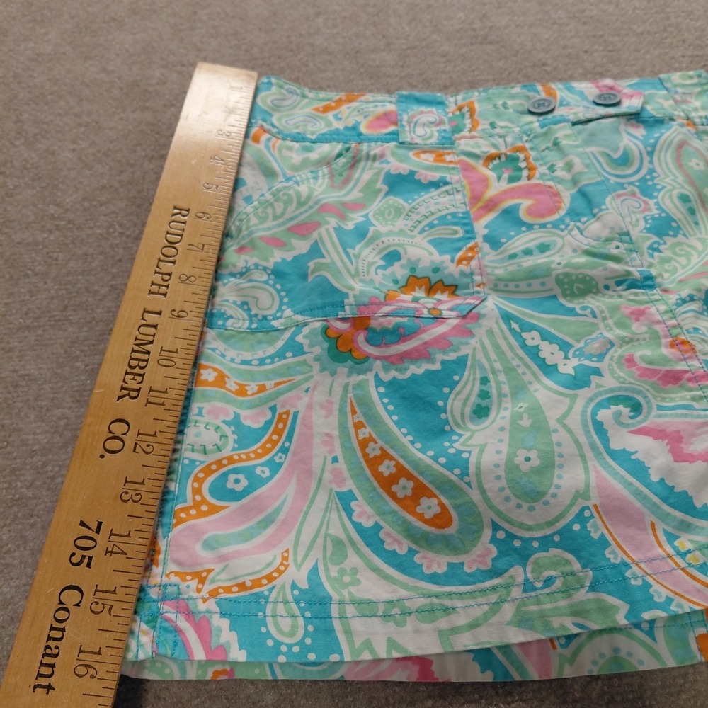 New York & Company Womens Size 12 Skort Paisley Pink Blue Green Colorful Skirt - Picture 5 of 14